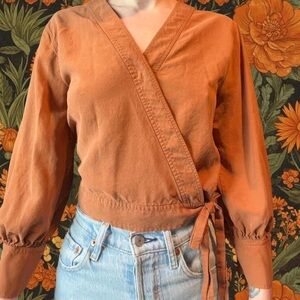 Everlane Women's Terracotta Wrap Blouse